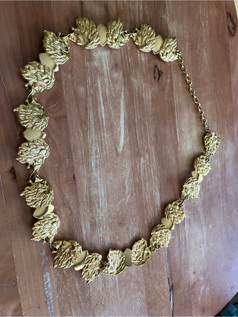 Gold Lion Motif Chain Belt for Women